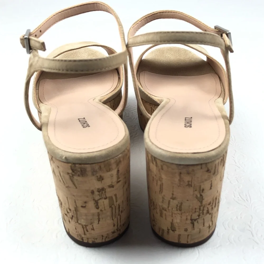 SCHUTZ Heloise Platform Wedge Sandals 10 New Goat - Picture 5 of 8